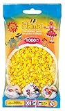 Hama Perlen 207-03 Bügelperlen Beutel mit ca. 1.000 Midi Bastelperlen mit Durchmesser 5 mm in gelb, kreativer Bastelspaß für Groß und Klein