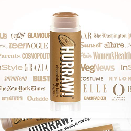 Hurraw! Chocolate Lip Balm: Organic, Certified Vegan, Cruelty And Gluten Free. Non-Gmo, 100% Natural Ingredients. Bee, Shea, Soy And Palm Free. Made In Usa #TOP3