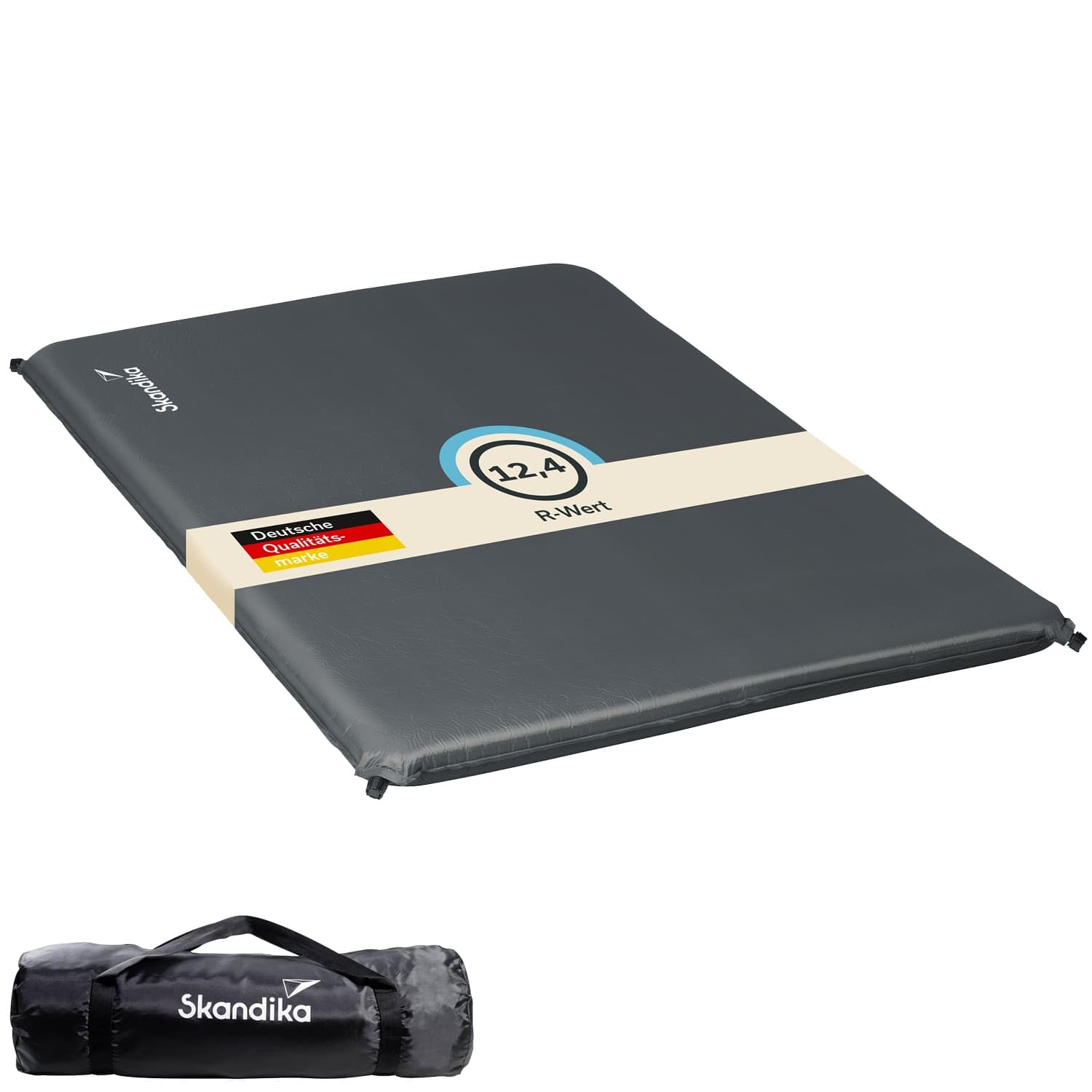 Skandika Doppel-Isomatte Easy Double | 10 cm dick, selbstaufblasend, leicht, faltbar, selbstfüllender Schaumstoff, Campingunterlage, Gästematratze, Luftmatratze | Isomatte Camping, Outdoor, Zelt, Auto