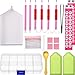 Produktbild Hestya Diamant Malerei Werkzeuge Kits Diamant Stifte Zubehör mit Stift, Pinzette, Kleber, Kunststoffschale, Diamant Stickerei Box und Taschen, Etiketten, Löffel, Insgesamt 38 Stück