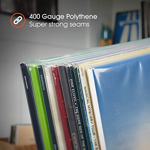 50x 7 Inch Outer Vinyl Record Sleeves | DENSITY Covers Fit 7" Singles EPs & 45s | Premium Quality Protective Polythene Sleeves | UV Resistant Plastic | 400 Gauge 100 Micron 191mm x 191mm