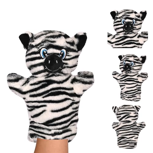 Image of Besties Zebra Hand Puppets for Kids - Soft Hand Puppets for Kids, Story Telling Puppet for Kids, Hand Puppet Toy, Plush Animals Hand Puppet Toys, Fun Play Learning Toys - Black (Zebra)