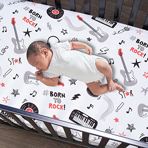 Image of Lambs & Ivy Rock Star Musical Instruments 3-Piece Baby Crib Bedding Set - Gray