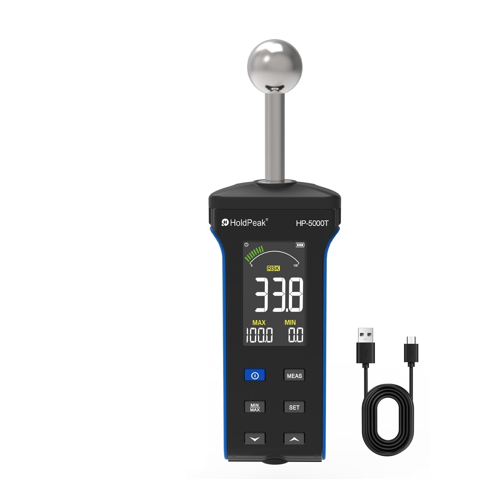 Seveqis 5000T Moisture Meter, Digital Wood Moisture Meter Non-Contact Timber Damp Detector High Precision Automatic Grain Tester(5000T)