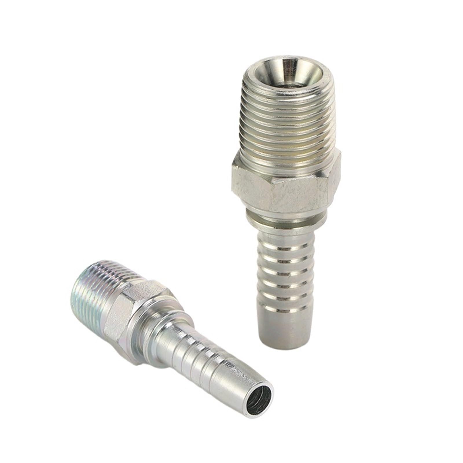 100PCS 13011-06-06 BSPP Threaded Hydraulic Male Hose Fitting Flat Seal Use with R3/8 * 19XDN10 Hose Tail Straight Fitting