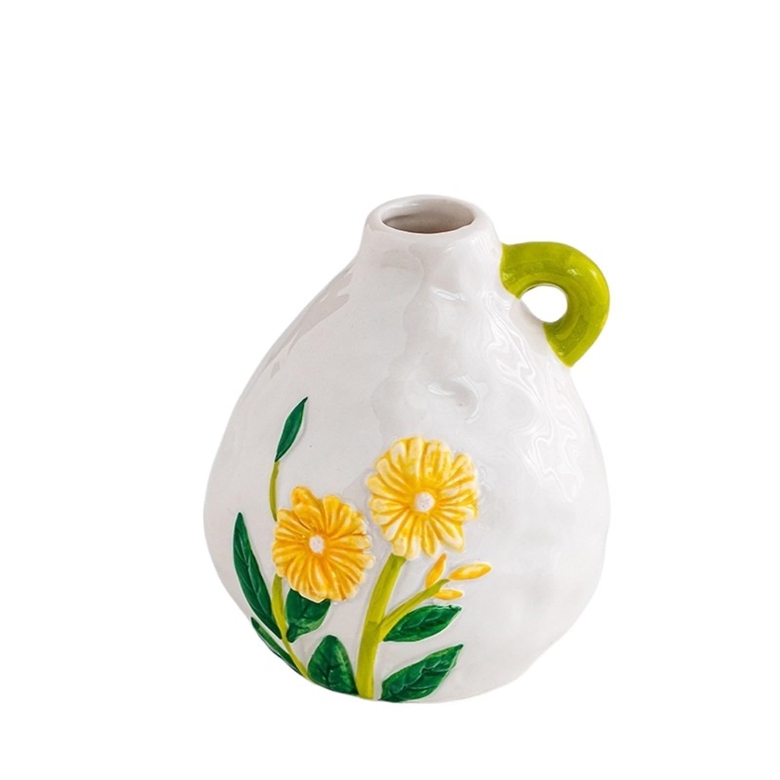 Petit vase à motif de tulipes en relief Color-01 pour composition florale