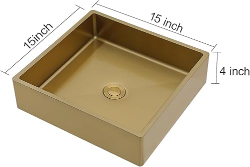 Miniatura 143 de Fregadero de baño de 19 x 15 pulgadas con grifo y desagüe desplegable – Porcelana negra mate rectangular sobre mostrador moderno lavabo de arte