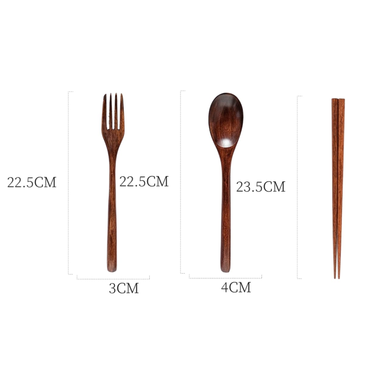 Cucchiai E Forchette Di Legno Set Di 8 Posate In Legno Color Noce: Cucchiai Forchette E Bacchette Per La Cena Riutilizzabili Ecocompatibili Senza Fili
