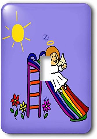 3dRose lsp_201756_1 - Fun Angel on Slide - Single Toggle Switch image 3
