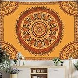 GLWDMH 200x150CM Tapiz floral de mandala bohemio para colgar en la pared, tapices de poliéster, para dormitorio, oficina, dormitorio, decoración de fiestas, con paquete de instalación