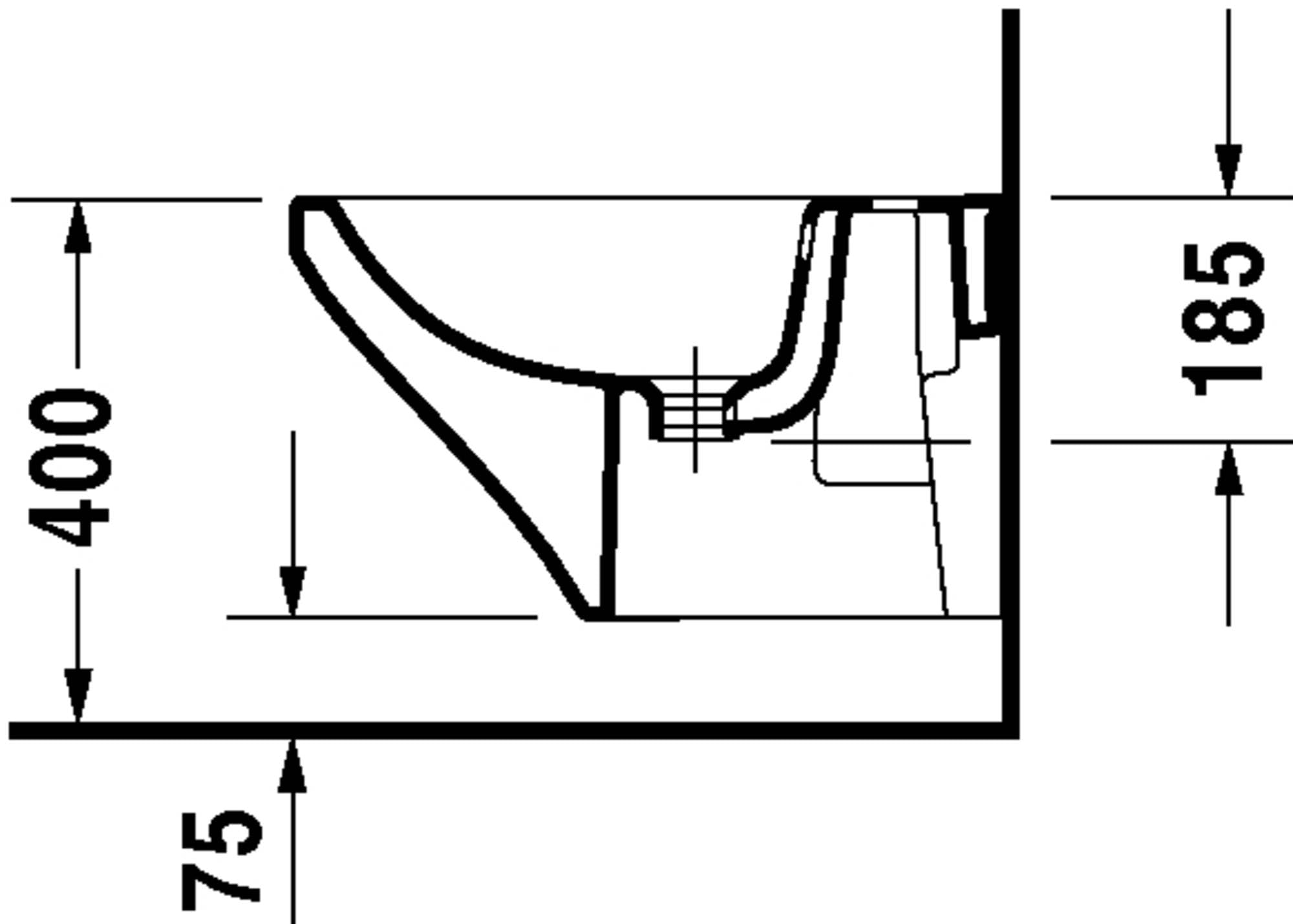 Duravit bidet ?cienny DuraStyle 54cm z przelewem, z ?awk? z otworem na bateri?, 1 otwór na bateri?, Kolor: Bia?a - 2287150000