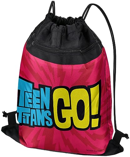 LOGOVISION Teen Titans Go! Logo Drawstring Backpack Sports Bag Sackpack 17