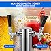 MRbrew Dual Tap Draft Beer Tower, SS 3'' Kegerator Tower & Stainless Core Self-Closing Faucet Pre-assembled Keg Tower Support Countertop and Kegerator Installation for Home, Bar, Party Beer Dispenser
