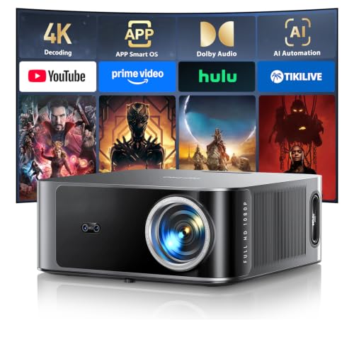 [4K Support/36W Dolby Audio/APPs]Smart-Projector-4K with WiFi6 and 2Way Bluetooth, AI Auto Focus...