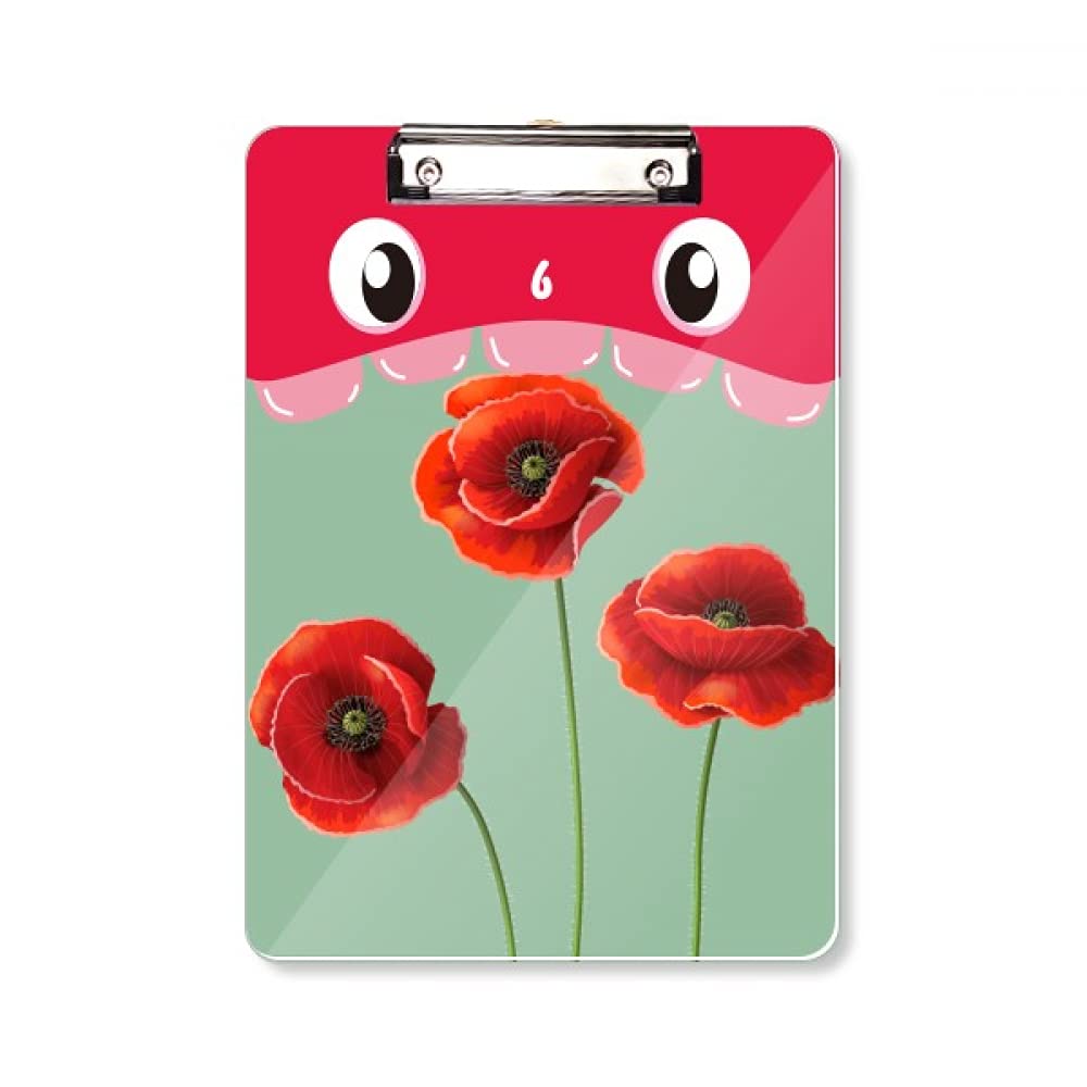 Dossier bloc-notes A4 fleurs de pavot rouge pour écrire sans table - 5