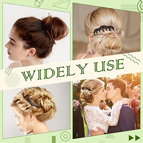 6 Pcs Hair Side Combs Hair Accessories Fork Clip Vintage U Shape Teeth Alloy Paint Hair Pin Hair Clip Stick Hair Side Combs Hair Tools Updo Combs Hairstyle For Girls(Black) #TOP5