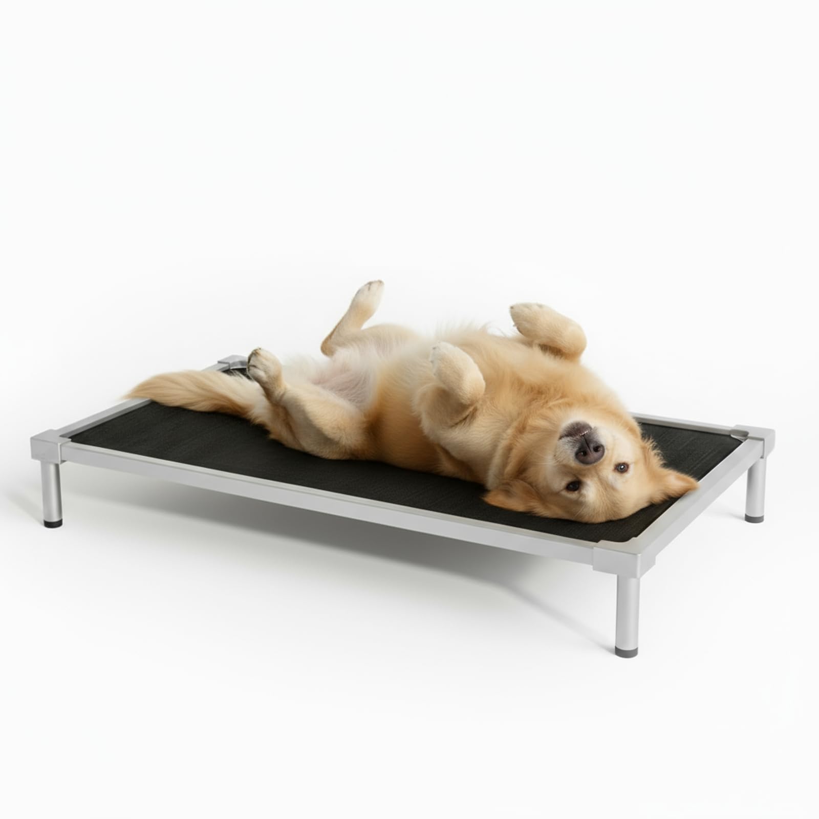 Pronest Elevated Dog Beds Large Sized Dog, Chew Proof Aluminum Alloy Heavy Duty Dogs Supplies Cooling Raised Pet Cot Indestructible with Anti-Rust Washable Assembly for Crate Outdoor-48.4"x 32.7" x 7"