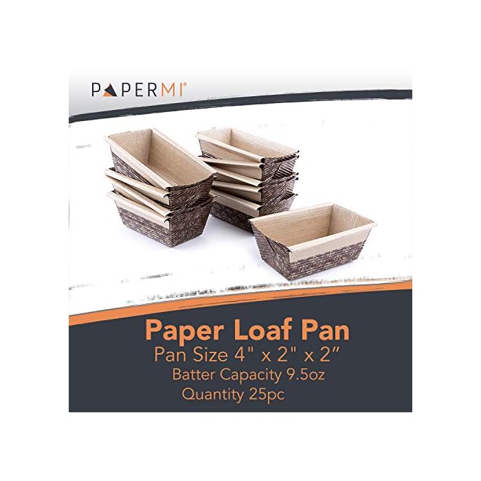 Buy Paper Loaf Pan, Disposable Paper Baking Loft Mold 25ct, All Natural