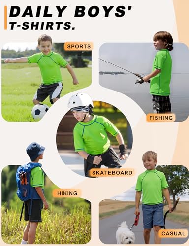 Boys Rash Guard Short Sleeve Swim Shirt UPF 50+ Sun UV Protection Kids Youth SPF Surfing Water Beach Swimwear Top Quick Dry4