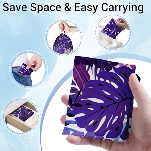 Image of Tropical Plant Drawstring Gym Bag Purple Adjustable Gymnastics String Bag for Gymnasts Grip