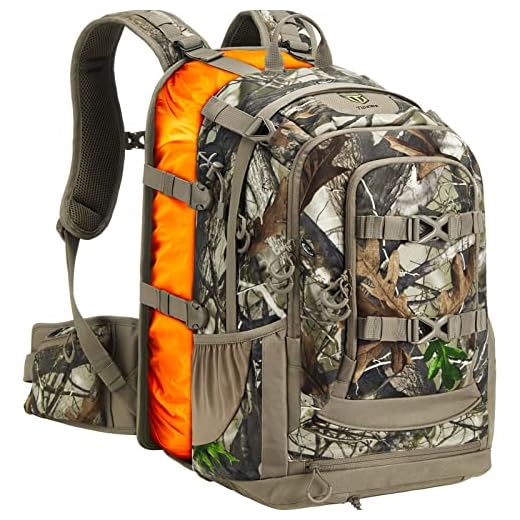 TIDEWE Hunting Backpack with Extendable Capacity 40L - 66L, Durable Hunting Pack with Rain Cover for Bow/Rifle/Pistol, Exclude Orange Bag (Next Camo G2)