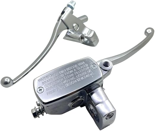 1 para 25mm przednia motocyklowa hydrauliczna pompa hamulcowa CYLINDER GŁÓWNY srebrny lewego prawego hamulca tarczowego dźwignia uniwersalny przełącznik hamulca M10
