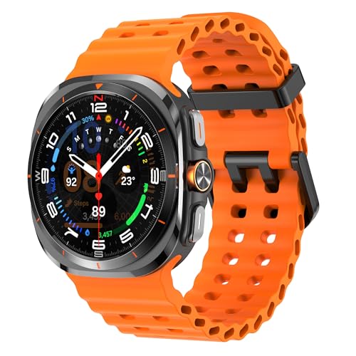 Image of Compatible with Samsung Galaxy Watch Ultra Strap Silicone Ocean Band Soft Replacement Bands for Galaxy Ultra 47mm 2025 2024 Watch Women Men