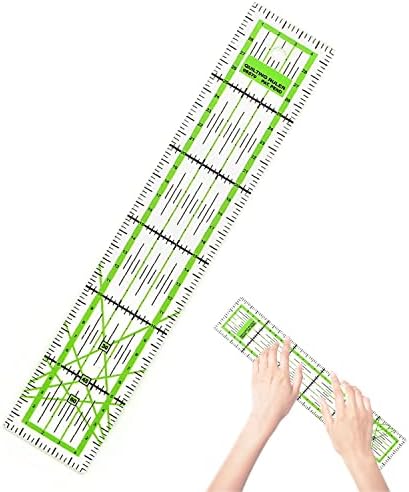 Tyenaza Madam Sew Hot Hem Ruler for Quilting High Transparent Tailor with Clear Grid Lines for Fabric Seams, Hems, Folds