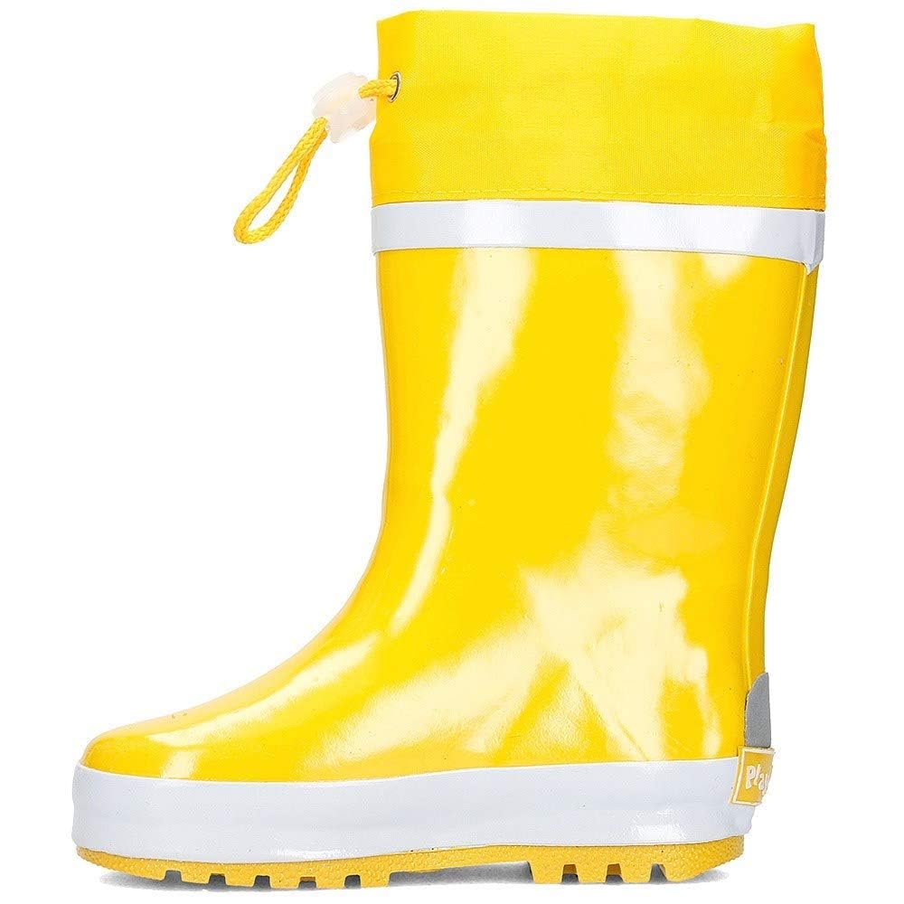 Playshoes GmbH Rubber Basic Lined, Unisex Kids' Rain Boots, Yellow 10.5 Child UK (28/29 EU)