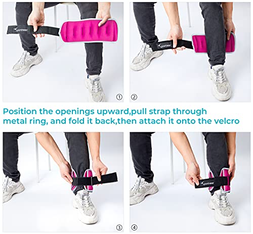 Sportneer Ankle Weights & Wrist Weights -0.5 1 2 3 4 5 Lbs Set Of 2 For Men Women Kids Strength Training Arm And Leg Weights Set Comfortable And Soft Perfect For Dancing Running Walking Fitness Workout (Pink, 6 Lbs Pair (3 Lbs Each)) #TOP4