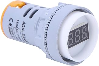 Indicador del Medidor de Voltaje LED, AC 60V-500V 22mm LED Pantalla Digital Voltímetro Probador de Lámpara Redonda (Amarillo)