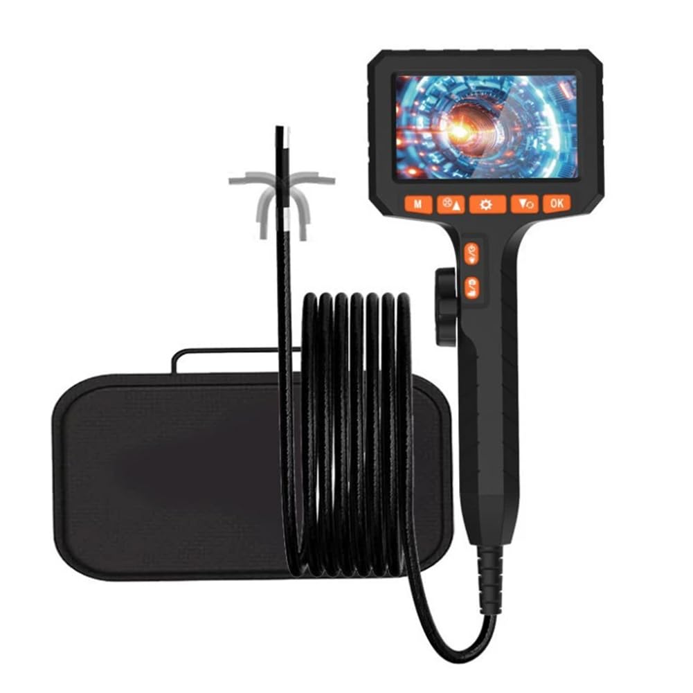Xnuiasqe Industrial 3.9Mm 2 Million Pixels Hd Rotary 360° Pipe Endoscope Camera Borescope Inspection Tool With 4.3 Inch Display