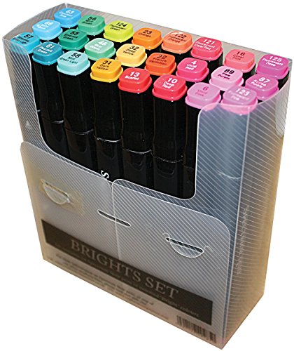 Crafter's Companion Specn-Brights24 Spectrum Noir Colouring System Alcohol Marker Dual Nib Pens Box Set-Brights-Pack Of 24 #TOP2