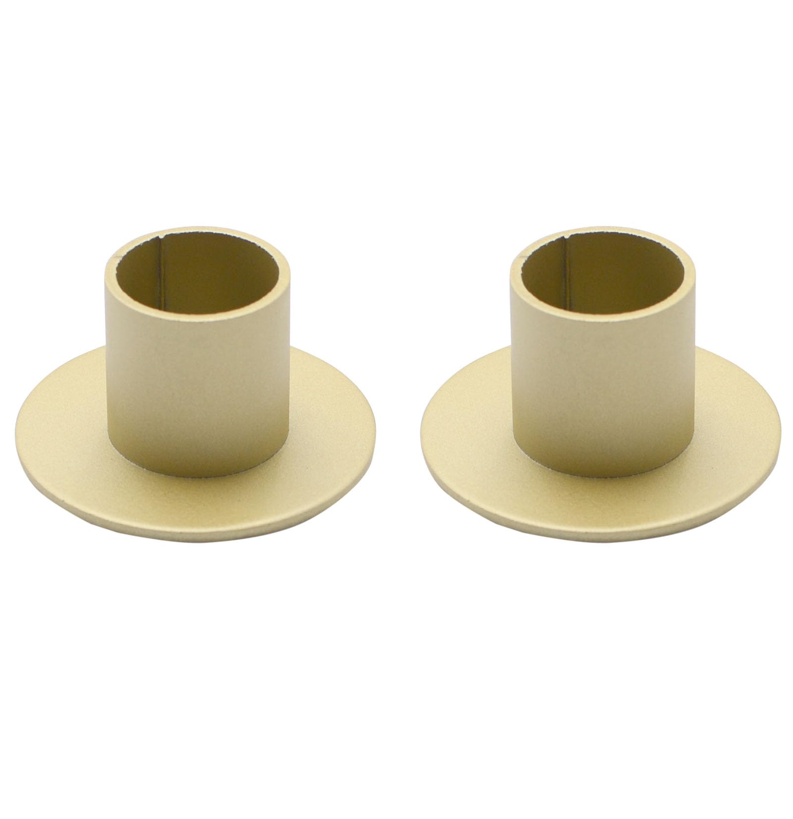 Photo 1 of 2 Pcs Gold Iron Candle Holder for Taper Candles, Wedding, Dinning, Party Decoration (Gold)