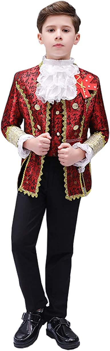 Amazon Co Jp Noqinhoo 中世 宮廷衣装 子供服 6点セット 貴族服装 公爵華麗 王子様 演出服 レトロヨーロッパ風 ボーイズ 花キャディ 男の子セット 入学式 卒業式 かっこいい ドレスセット ロック出演服 舞台ステージ衣装 演劇オペラ声楽 パーティー コスプレ クリスマス