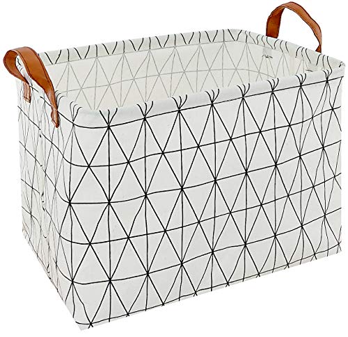 Image of ASKETAM Kid Cute Rectangle Toy Box for Girl, Baby Collapsible Toy Storage Bin Nursery Child Playroom Bedroom Decor Clothes Storage Bin Gift Basket(Geometric diamond)