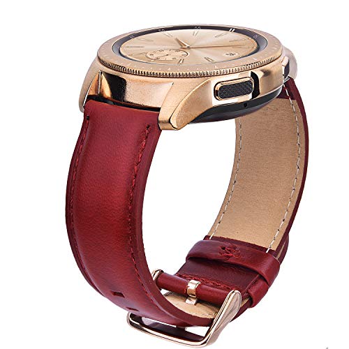 TOROTOP Strap Compatible with Galaxy Watch 42mm Bands/Galaxy Watch Active Band,20MM Leather Strap Replacement Sport Band/Strap Compatible for Samsung Galaxy Watch 42mm