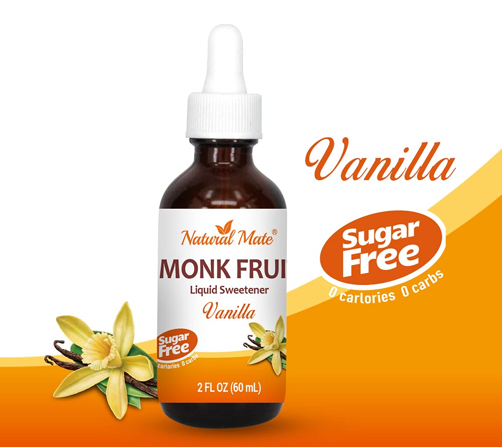 Flavored Liquid Monk Fruit Sweetener Optimized with Erythritol 2oz - Vanilla Flavor | 3-PK