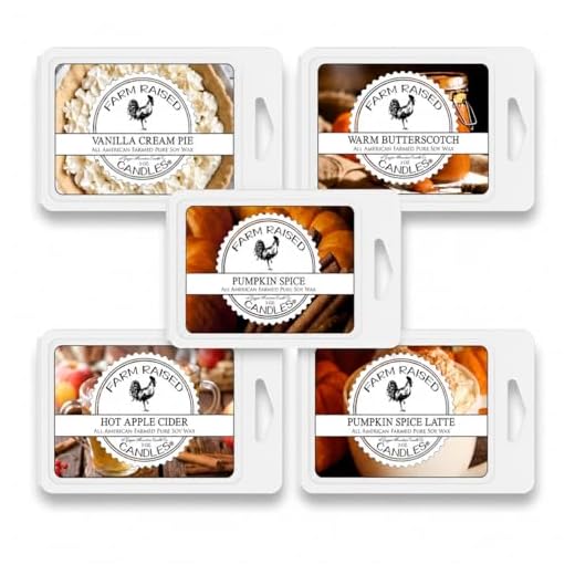 Pumpkin Scented Wax Melts Variety Mix - 5 Pack - Non Toxic Wax Melts - Farm Raised Wax Melts- 100% Plant Based Soy - Natural Wax Melts Cubes. Hayride, Spice, Latte, Vanilla Cream Pie, Apple Cider.