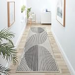 Hafaa Black & White Runner Rugs for Hallway Non-Slip Geometric Boho Style Carpet for living room 60 x 220 cm Runner – Printed Carpets Runner for Lounge Office Bedroom (JETT)