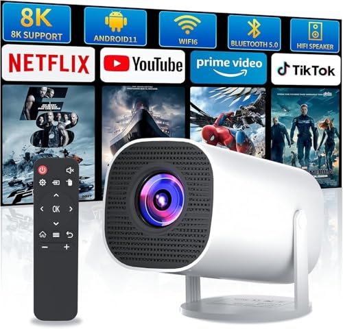 Native 1080P Projector, Bluetooth 5.0, 280 ANSI Lumens, Digital Zoom, HiFi Stereo, Home Theatre Projector (B99) view 2