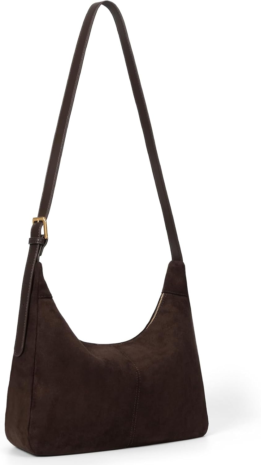 Slouchy Hobo Bags for Women Vegan Leather Shoulder Bag Everyday Purse Soft Foldable Vintage Slouchy Hobo Purse with Zipper