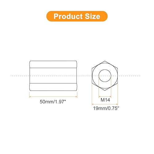 Miniatura 7 de uxcell Tuercas de acoplamiento M20x30x60mm - Acoplador de varilla roscada hexagonal de acero al carbono galvanizado para muebles, electrónico,