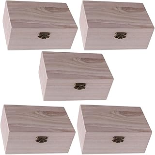 Wood Box Sewing Box Wood Box 5Pcs Wooden Jewelry Boxes DIY Jewelry Organizer Trinket Keepsake Jewelry Case for Earrings Necklace Jewelry Wood Crate Wood Crate Unfinished Wood Crafts