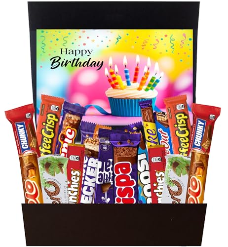 Happy Birthday Chocolate gift Chocolate selection Box For Him and Her Birthday Treats For Children 17 Full Sized Bars