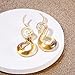 Qmcandy 2pcs Glass Splatter Spiral Ear Tapers Hanger Gauges Piercing Gauges for Ear 2g, Yellow