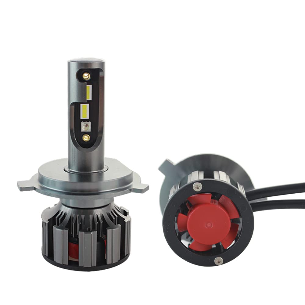 Riloer Kit de conversión de faros de coche RGB H4 LED, bombillas de luz de brillo ajustable, 2x 6000K-1000K 80W 8000lm luces súper blancas de chip con control de aplicaciones inteligentes