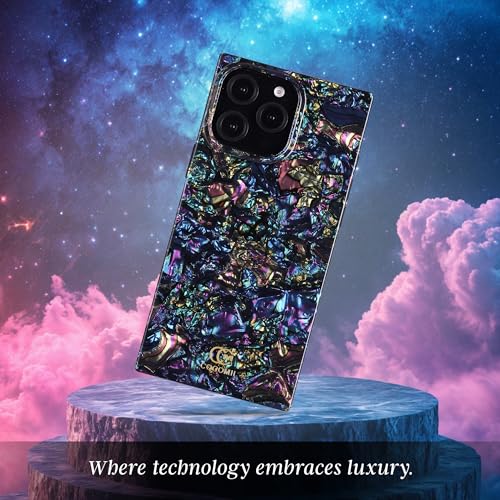 Image of COCOMII Rectangle for iPhone 15 Pro Max Case, Nebula Abalone Shell