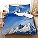 Poszwa na kołdrę podwójna 155 x 220 cm, niebieska góra lodowa oddychająca mikrofibra zestaw pościeli z 2 poszewkami na poduszki 19 x 29 cali, odpowiednia dla mężczyzn i kobiet