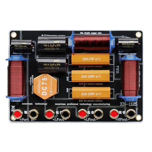 Laroal Crossover de Altavoz de Alta Potencia de 1300 W, Divisor de Dos Frecuencias, uno Alto y Dos Bajos para Altavoces Dobles de 12 o 15 Pulgadas